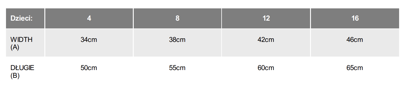 Size chart