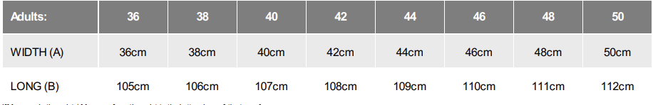 Size chart