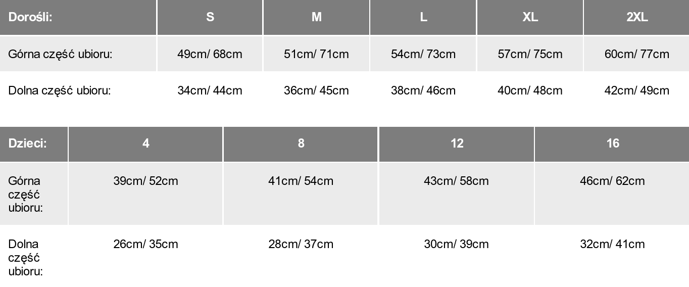 Size chart