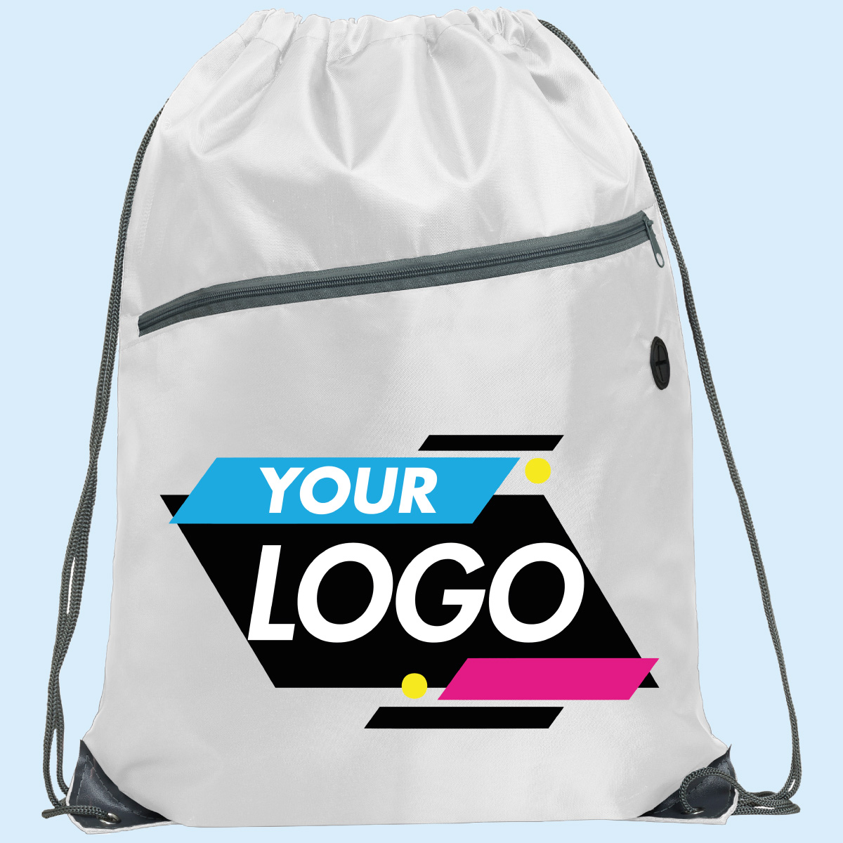 Custom Drawstring Bag With Zip