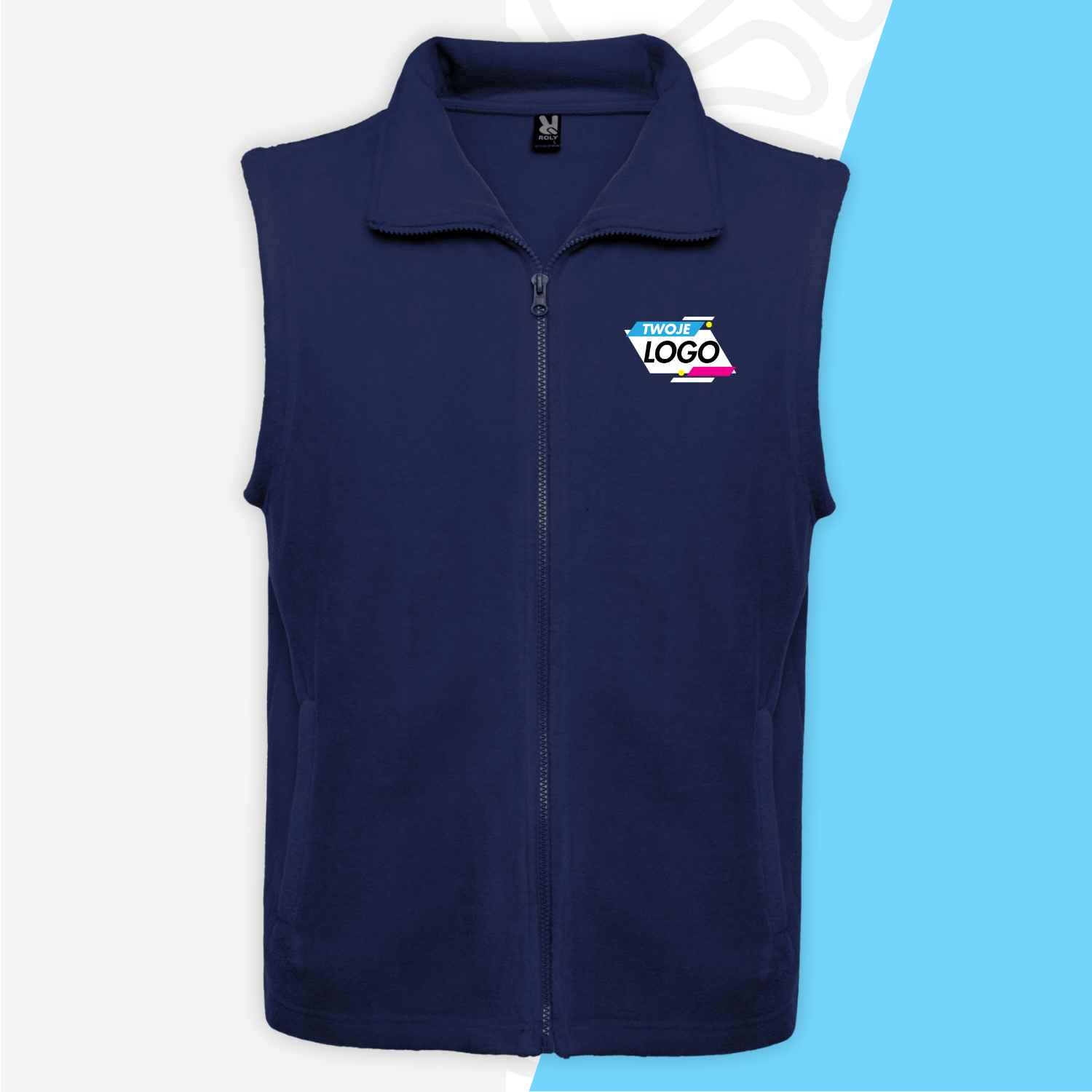 Fleece vest with your own print